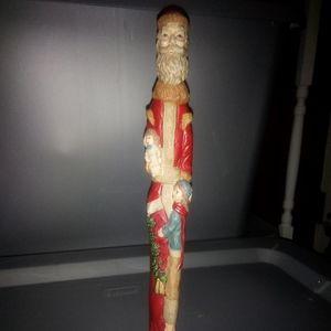 Beautiful handpainted resin pencil santa